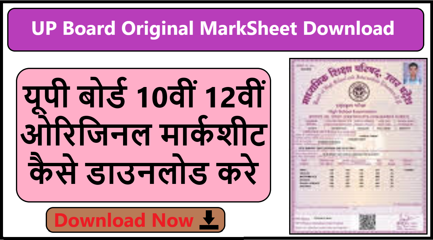 Up Board Original MarkSheet 2024 Download